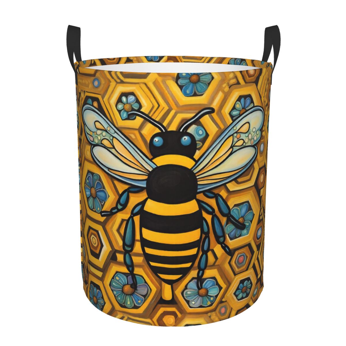 Baby Nursery Hamper - Wasmand met bijen- en honingraatprint Opvouwbare