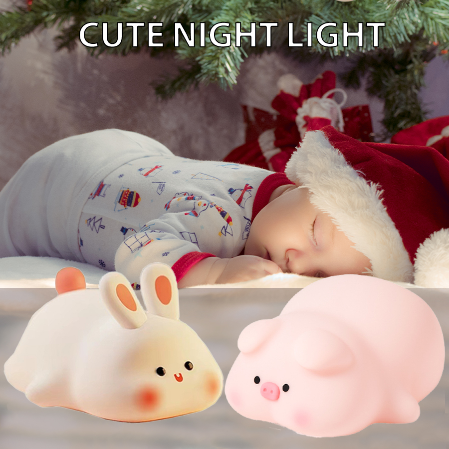Baby Nursery Table Lamp - Piggy Bunny Nachtlampje Led Tafellamp voor