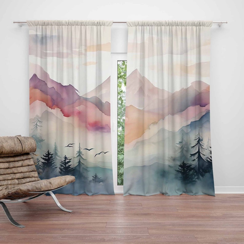 Baby Nursery Youtube - Mountain Forest Kinderkamer Gordijn Kinderslaapkamer Gordijnen