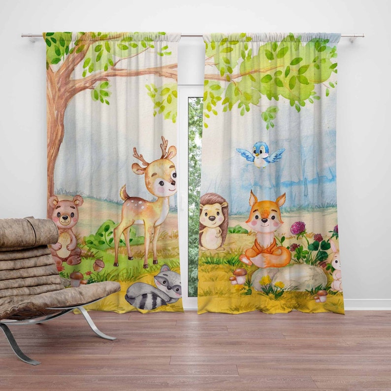 Baby Nursery Youtube - Bosdieren Gordijnen Kinderslaapkamer Gordijnen Black Out