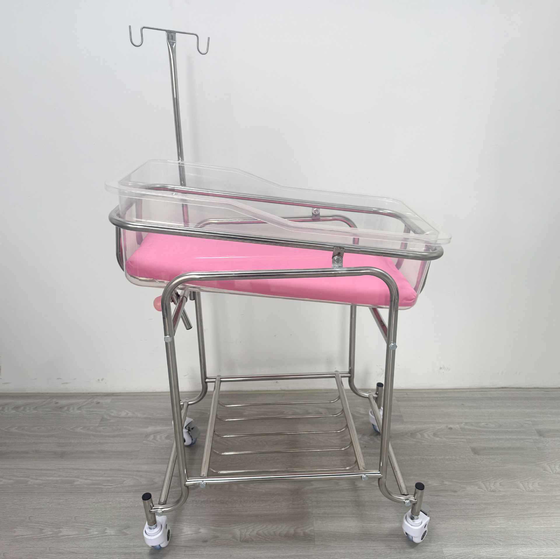 Baby Nursery Cart - RVS Babywieg Trolley Verstelbare Helling Anti-Spuug