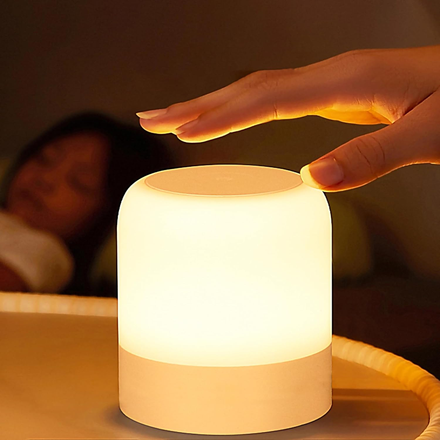Baby Nursery Table Lamp - 1pcPortable Baby-nachtlampje, 3 kleuren eierlicht voor