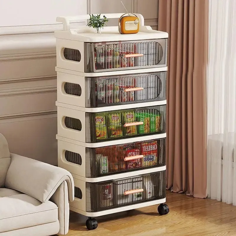 Baby Nursery Cart - Speelgoedopbergkast voor kinderen, meerlaagse lade, mobiel,