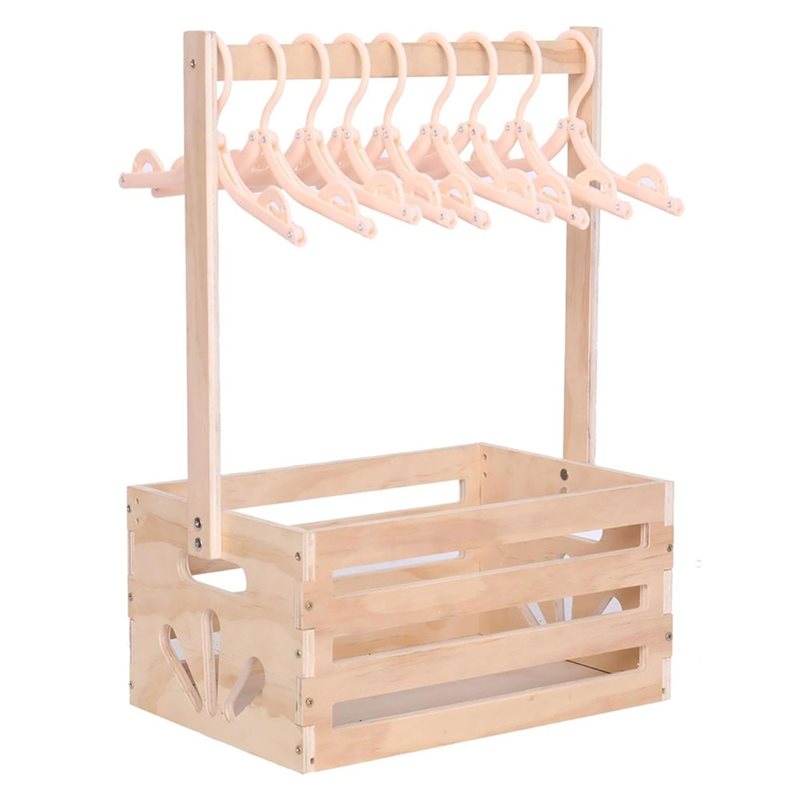 Baby Nursery Hamper - Houten babyshower cadeaumand met handvat, opbergmand