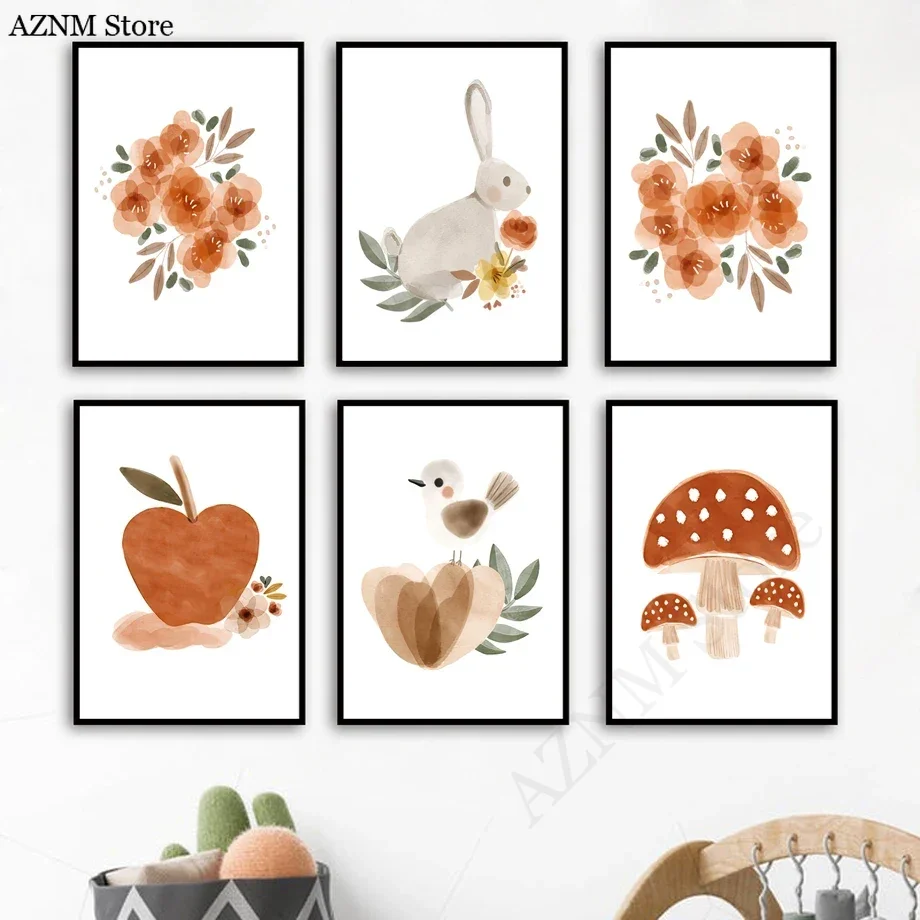 Aquarel Bloem Konijn Vogel App - Baby Nursery Murals recensie en prijs