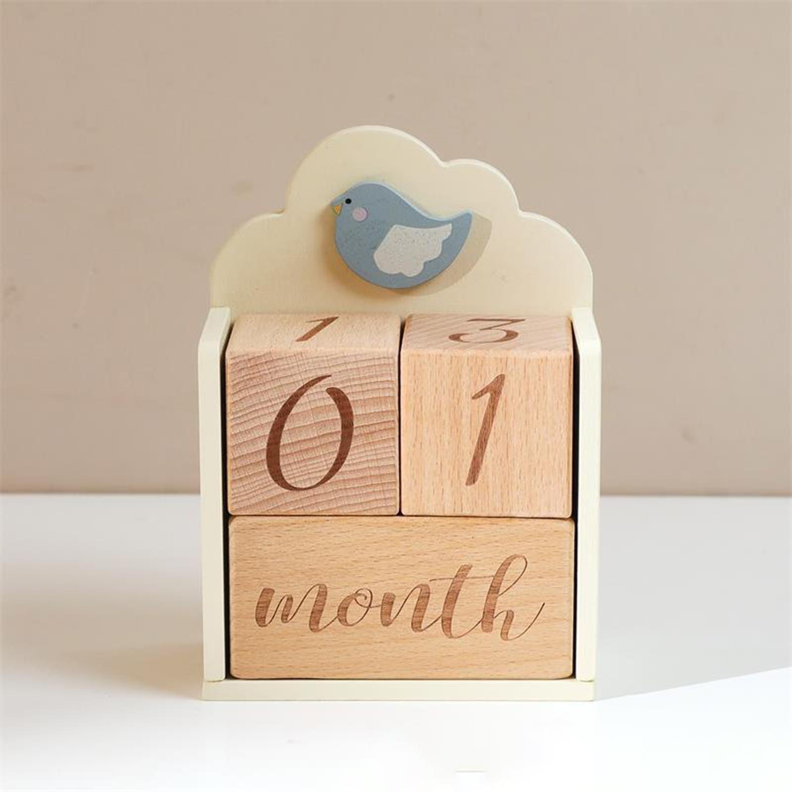 Houten babyleeftijdblokken Uni - Baby Nursery Age recensie en prijs