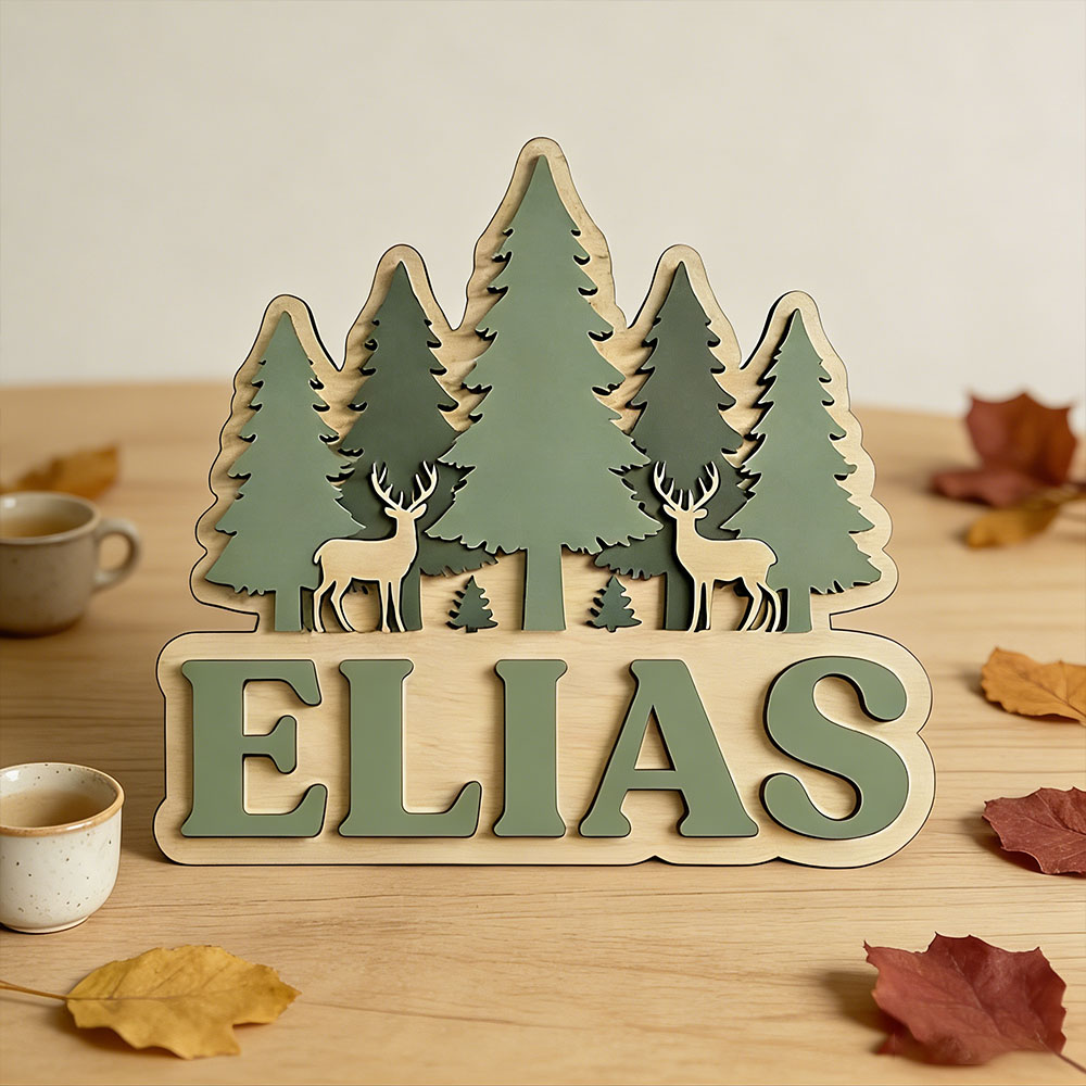 Aangepaste bos elanden dennenb - Baby Nursery Forest Theme recensie en prijs