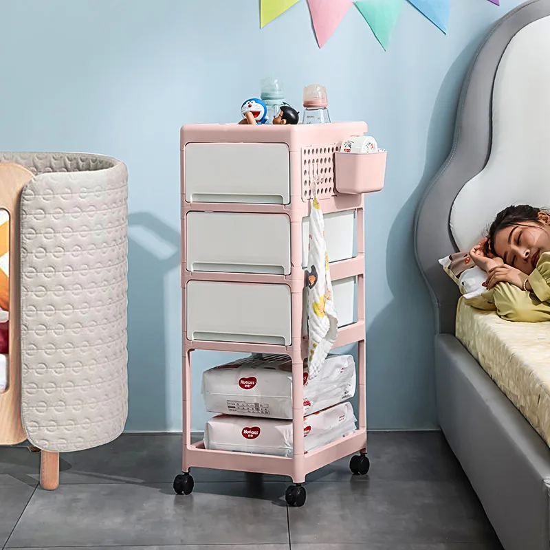 Crèmekleurige mobiele opbergwa - Baby Nursery Cart recensie en prijs