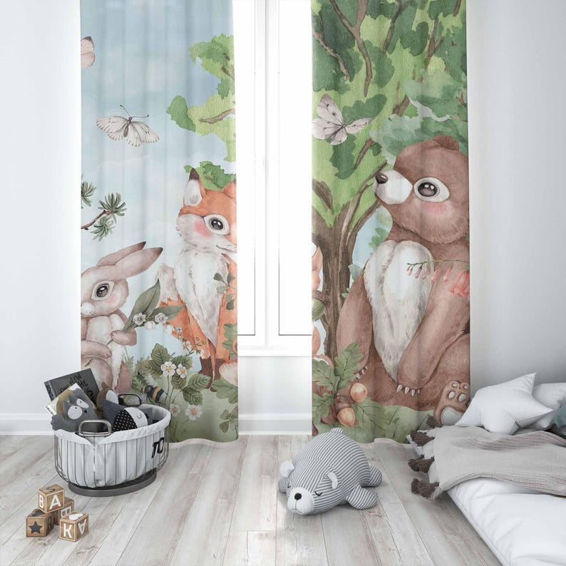 Bos Dieren Gordijnen Kinderen  - Baby Nursery Youtube recensie en prijs