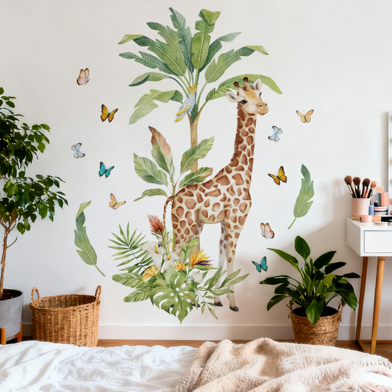 Grote bosdier giraffe muurstic - Baby Nursery Murals recensie en prijs