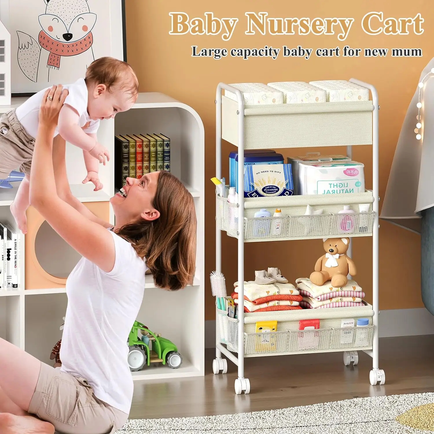 3-laags baby-luierwagen-organi - Baby Nursery Cart recensie en prijs