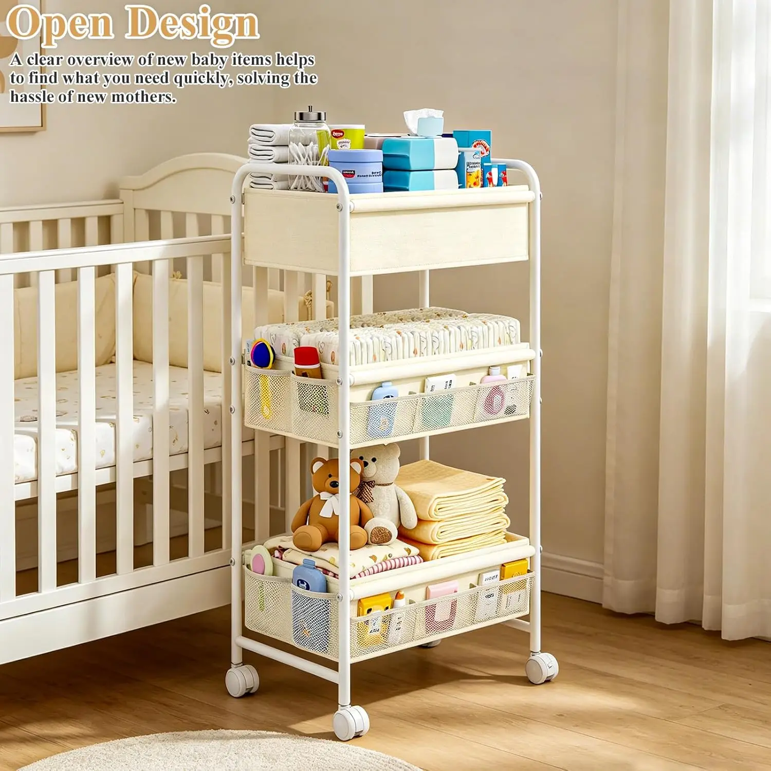 3-laags baby-luierwagen-organi - Baby Nursery Cart recensie en prijs