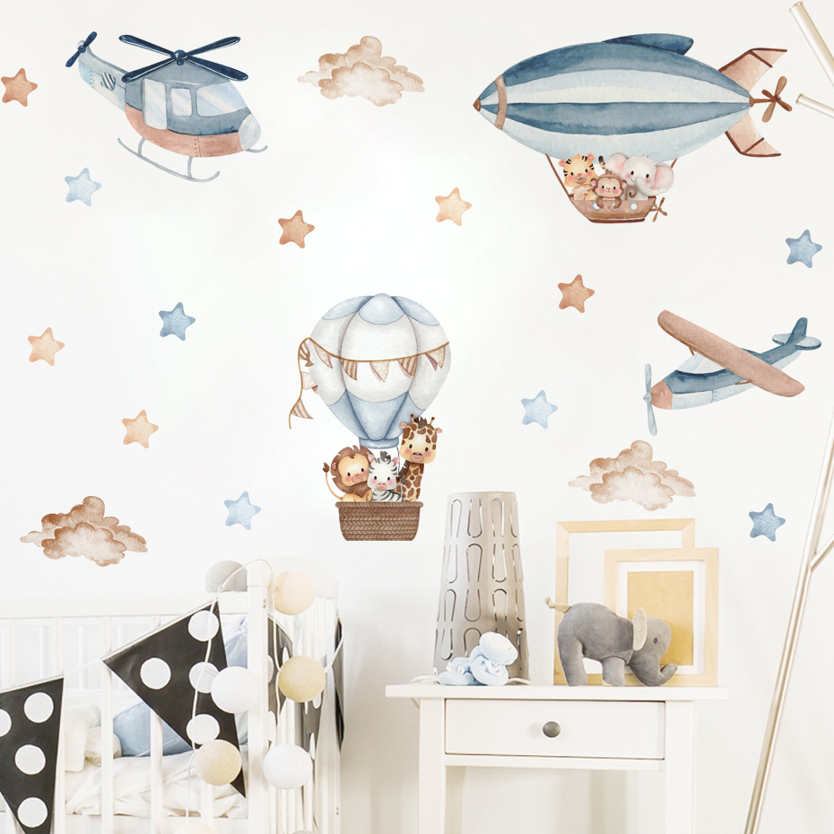 Aquarel Dieren Luchtballon Wol - Baby Nursery Package recensie en prijs