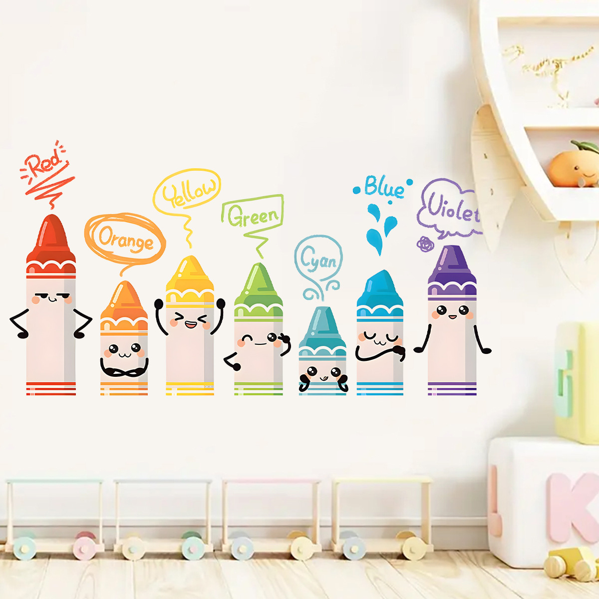 Cartoon Leuke Kleurrijke Krijt - Baby Nursery Package recensie en prijs