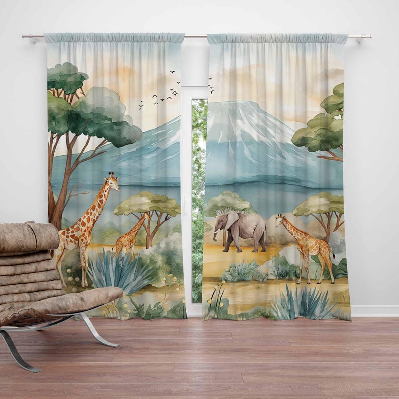 Safari Dieren Kindergordijnen  - Baby Nursery Youtube recensie en prijs