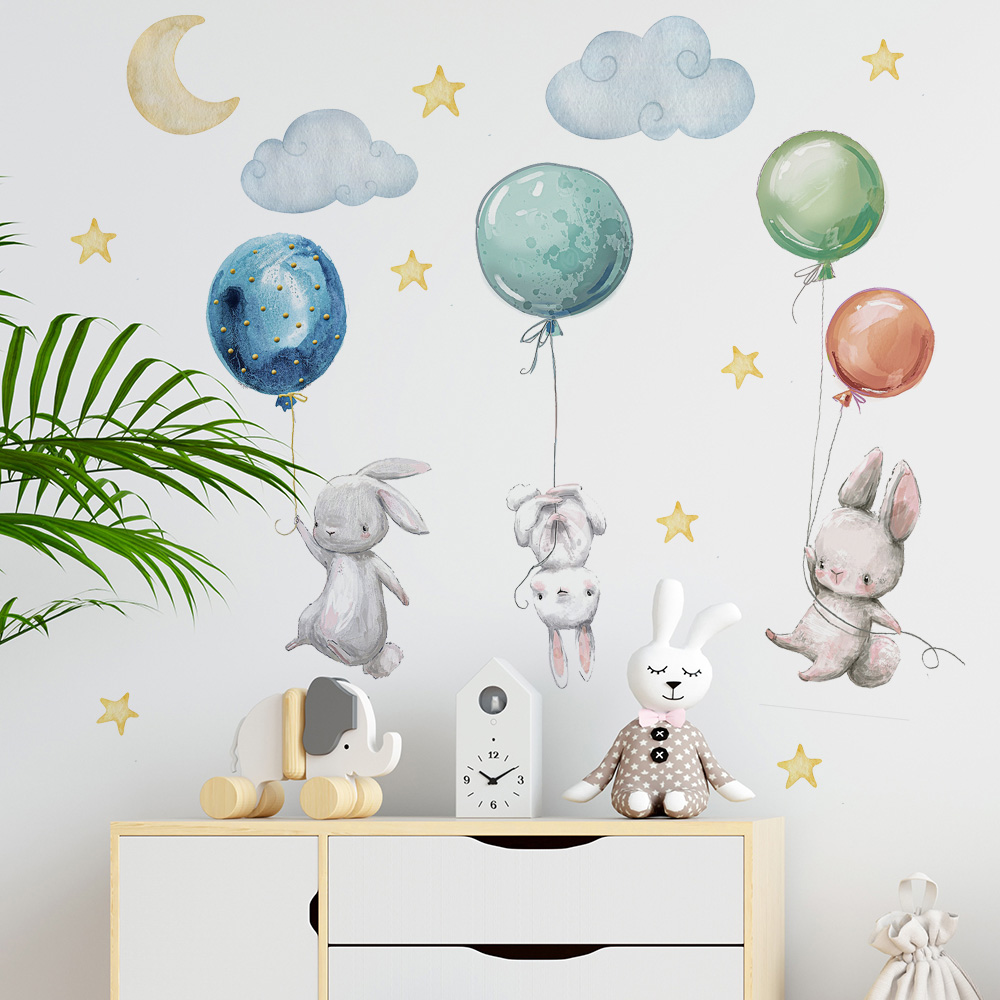 Leuke mooie vliegende konijnen - Baby Nursery Murals recensie en prijs