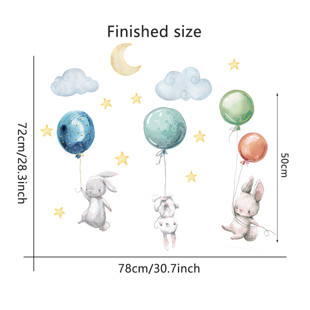 Leuke mooie vliegende konijnen - Baby Nursery Murals recensie en prijs