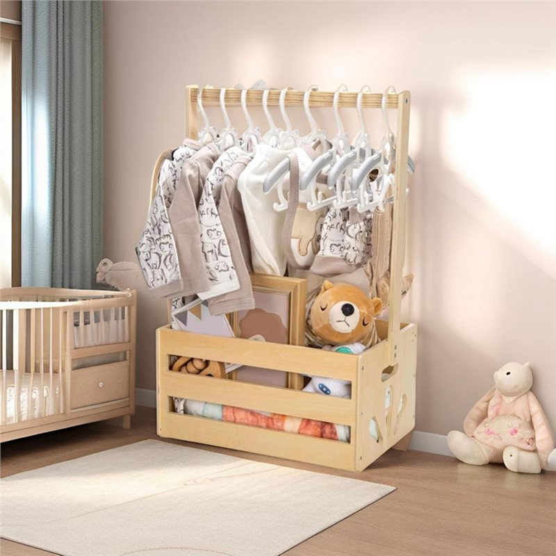 Houten babyshower cadeaumand m - Baby Nursery Hamper recensie en prijs