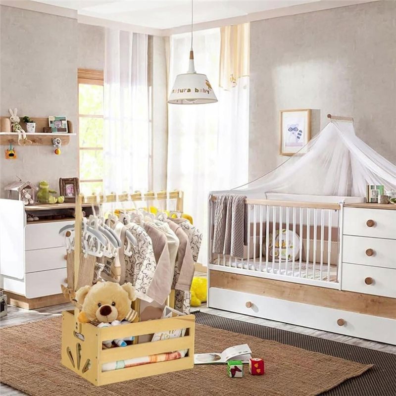 Houten babyshower cadeaumand m - Baby Nursery Hamper recensie en prijs