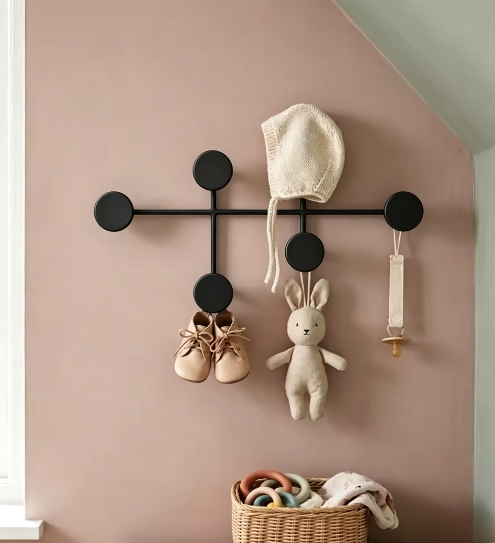 Moderne zwarte metalen wandkap - Baby Nursery Hooks recensie en prijs